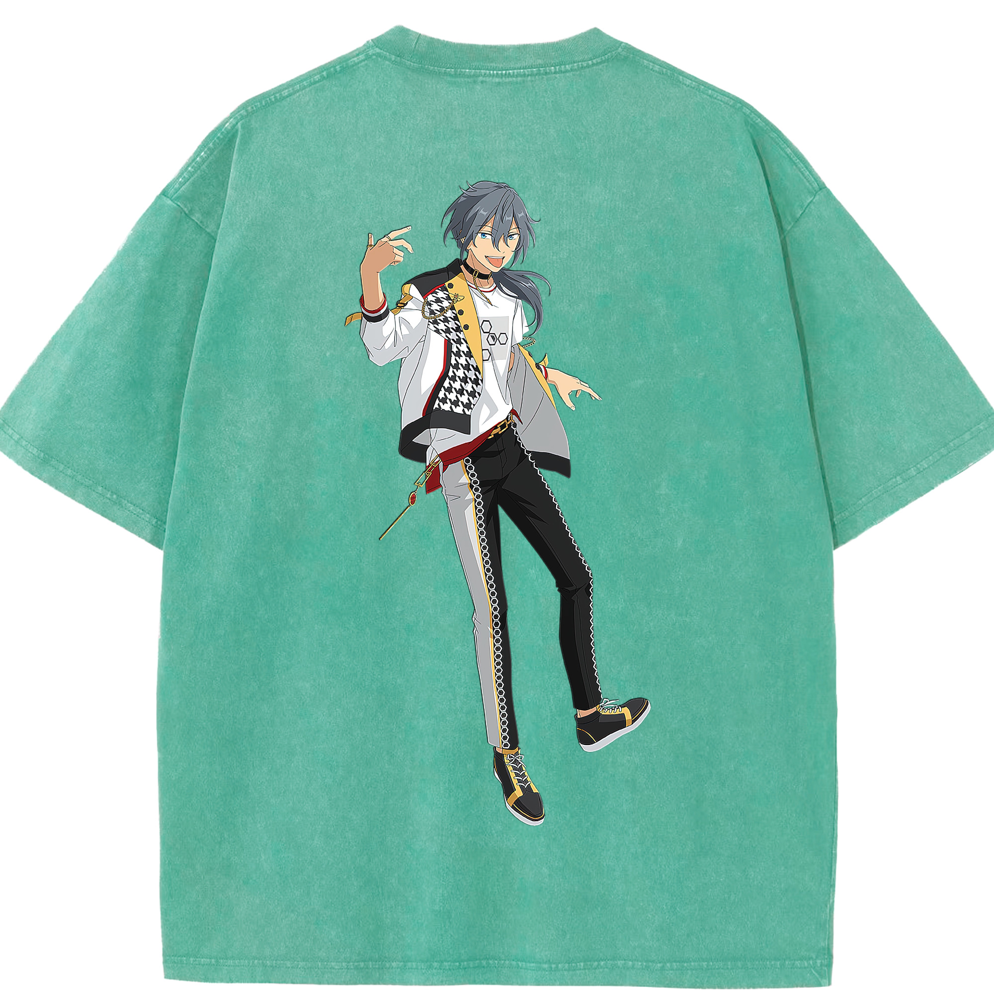 （画像用） あんさんぶるスターズ! Ensemble Stars 綿100% ヴィンテージ風 半袖Tシャツ（背面プリント）
